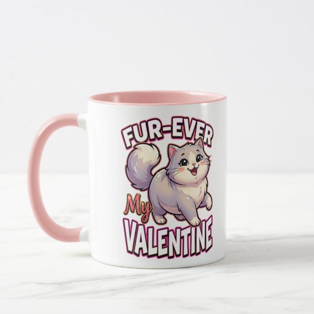 Cute Valentine Cat – Fur-Ever My Valentine Tasse (Links)