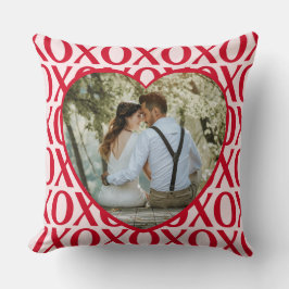 Cute Valentine Day XOXO Photo Red And Pink Kissen