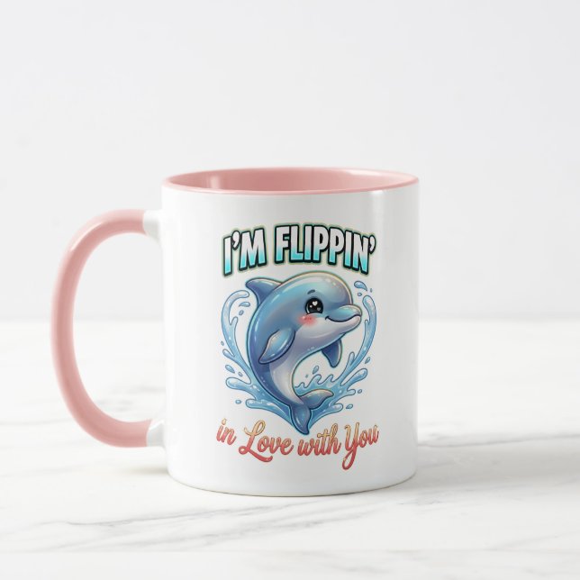 Cute Valentine Dolphin – I’m Flippin’ in Love Tasse (Links)
