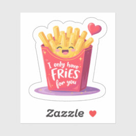 Cute Valentine French Fries Pun Aufkleber