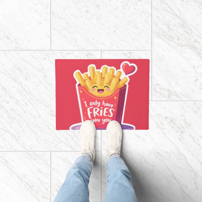 Cute Valentine French Fries Pun Fußmatte (Indoor)