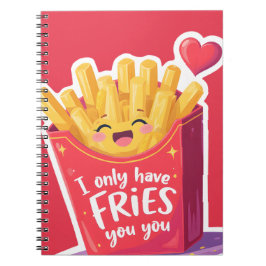 Cute Valentine French Fries Pun Notizblock