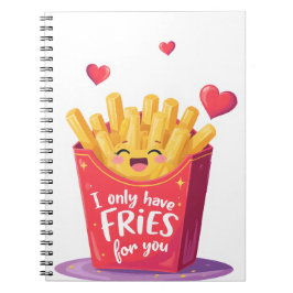Cute Valentine French Fries Pun Notizblock