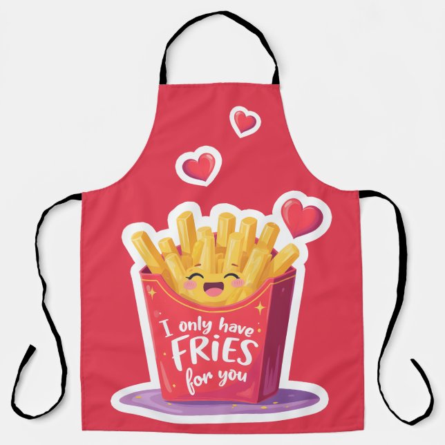 Cute Valentine French Fries Pun Schürze (Vorderseite)