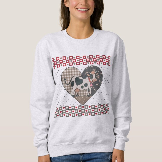 Cute Valentine Gift For Cow Lovers Sweatshirt (Vorderseite)