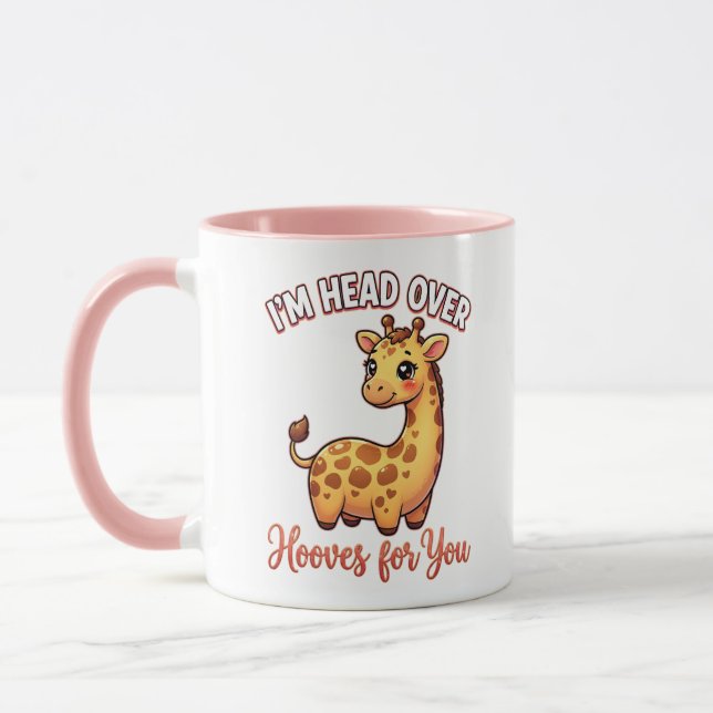 Cute Valentine Giraffe – Head Over Hooves for You Tasse (Links)