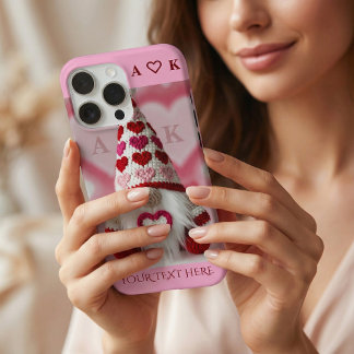 Cute Valentine Gnome Heart Crochet iPhone 16 Pro Max Hülle