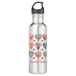 Cute Valentine Heart Pattern Edelstahlflasche