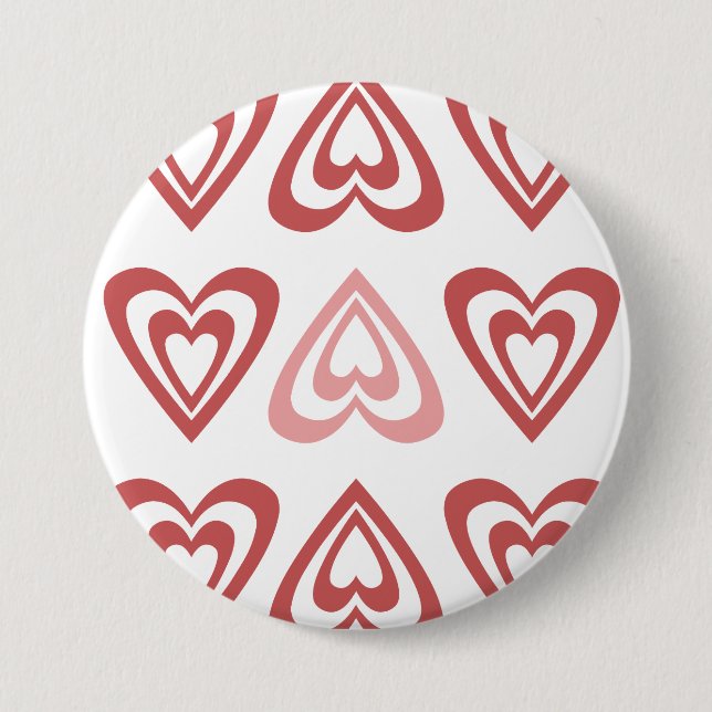 Cute Valentine Hearts – Love & Romance Design Button (Vorderseite)