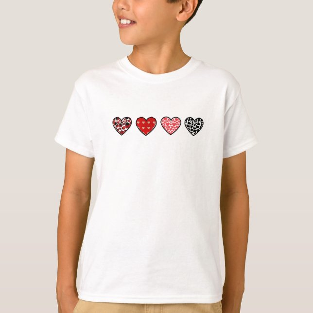 Cute Valentine Hearts Pattern | Cute Love Heart T-Shirt (Vorderseite)