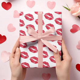 Cute Valentine Kisses Pattern Wrapping Paper Geschenkpapier