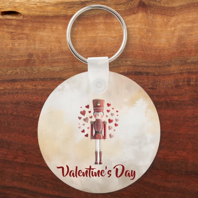 Cute Valentine Nutcracker Heart Keychain Schlüsselanhänger (Vorderseite)