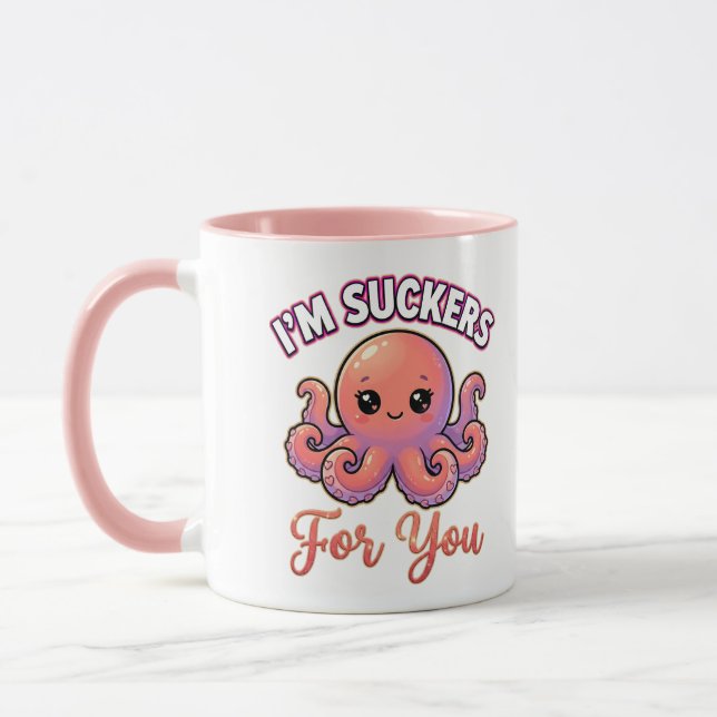 Cute Valentine Octopus – I’m Suckers for You Tasse (Links)