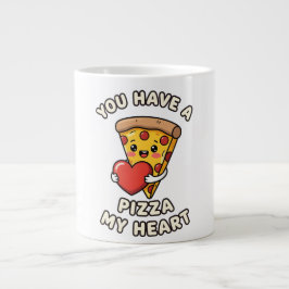 Cute Valentine Pizza Slice – Fun Romantic Gift for Jumbo-Tasse