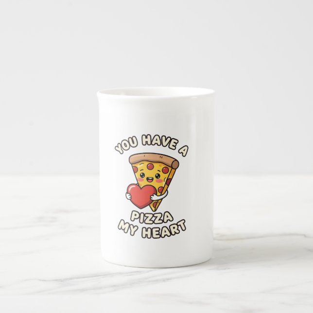 Cute Valentine Pizza Slice – Fun Romantic Gift for Prozellantasse (Vorderseite)