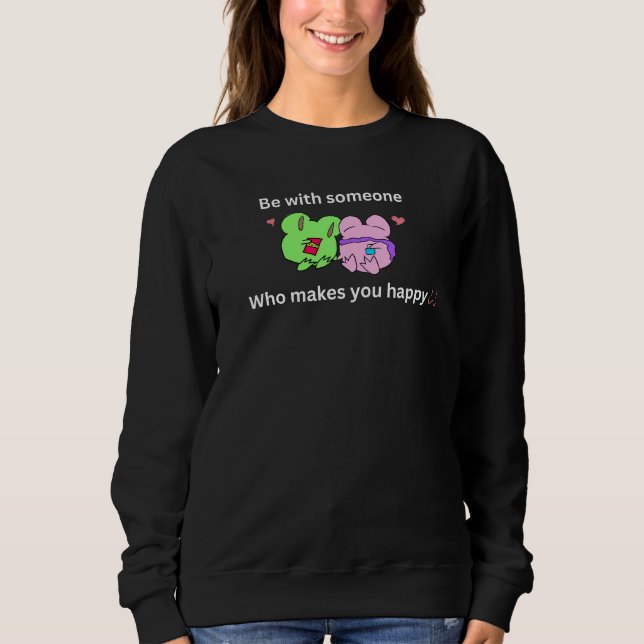 Cute Valentine quote frog  Sweatshirt (Vorderseite)