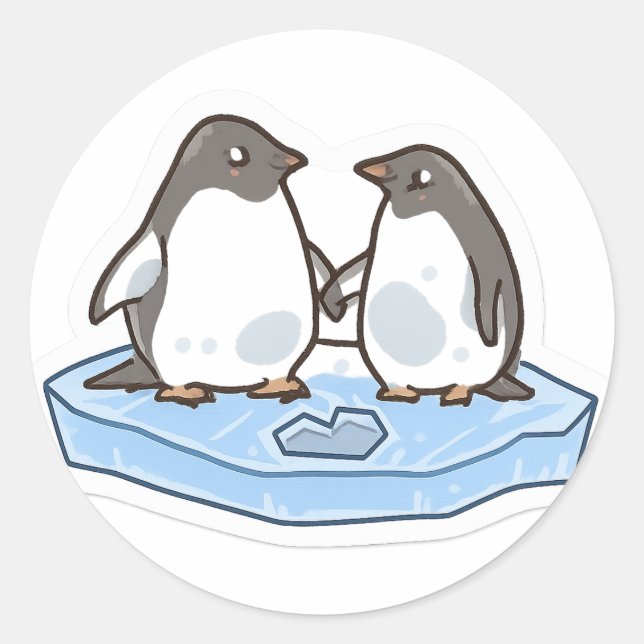 Cute Valentine’s Penguin Sticker  (Vorderseite)