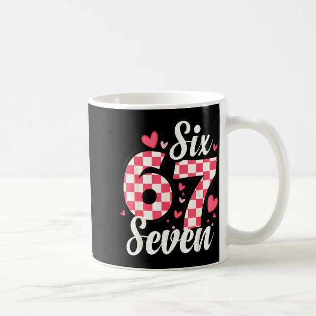 Cute Valentine Six Seven Checkerboard Love Nk Hear Kaffeetasse (Rechts)