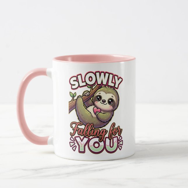 Cute Valentine Sloth – Slowly Falling for You Tasse (Links)