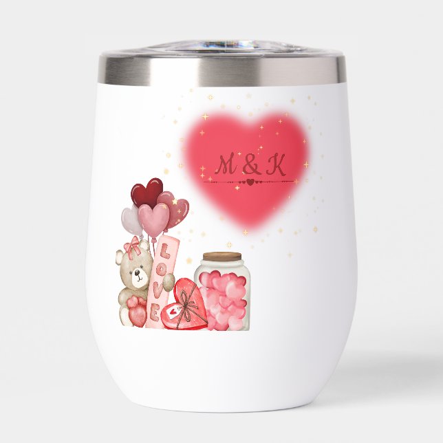 Cute Valentine Stemless Wine Tumbler (Vorderseite)