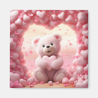 Cute Valentine Teddy Bear Magnet