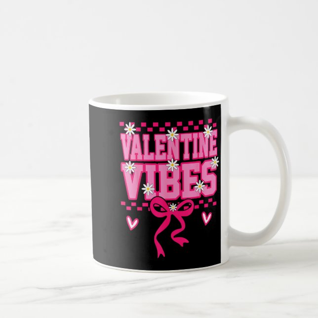 Cute Valentine Vibes Smile Face Valentines Day Gir Kaffeetasse (Rechts)