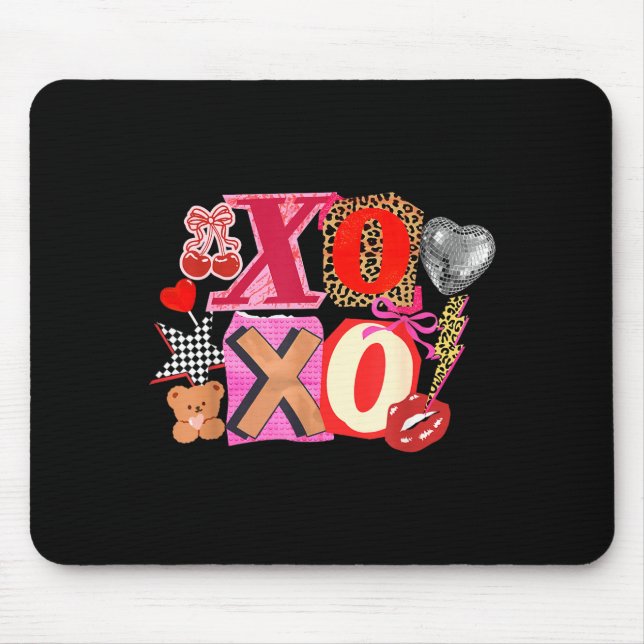 Cute Valentine Xoxo Funny Valentine Hearts Lover G Mousepad (Vorne)