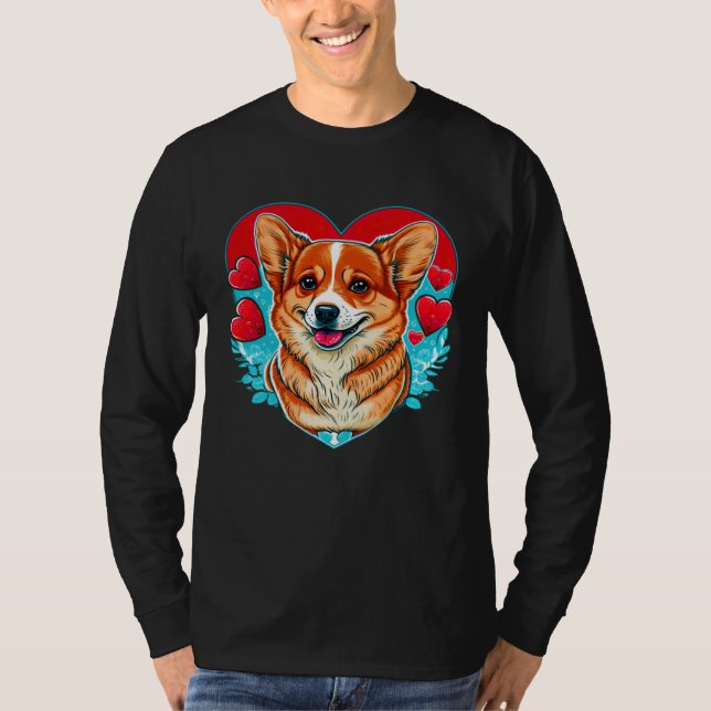 Cute Valentines Corgi Cool Pembroke Welsh Corgi T-Shirt (Vorderseite)