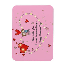 cute valentine's day couple heart custom magnet