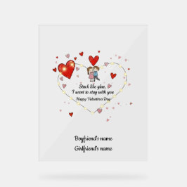 Cute Valentine's day couple hearts custom Acrylschild
