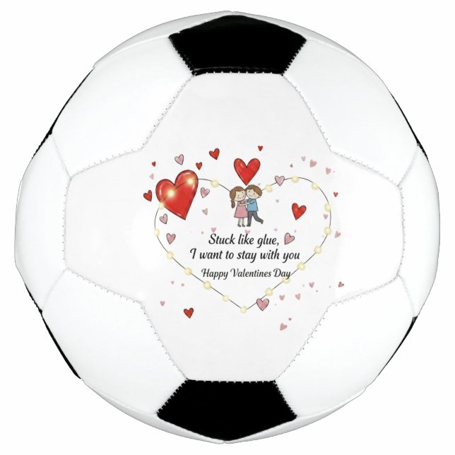 Cute Valentine's day couple hearts custom Fußball (Vorderseite)