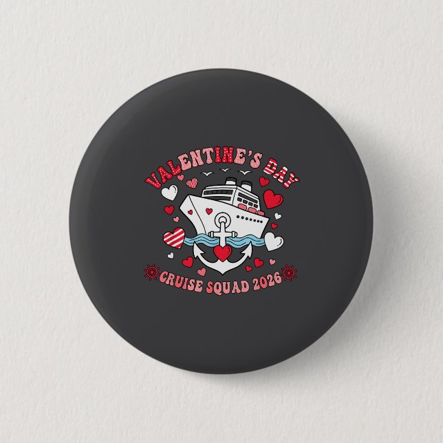 Cute Valentines Day Cruise 2026 Matching Cruise Fo Button (Vorderseite)