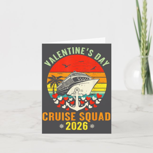 Cute Valentines Day Cruise 2026 Matching Cruise Fo Karte (Vorderseite)