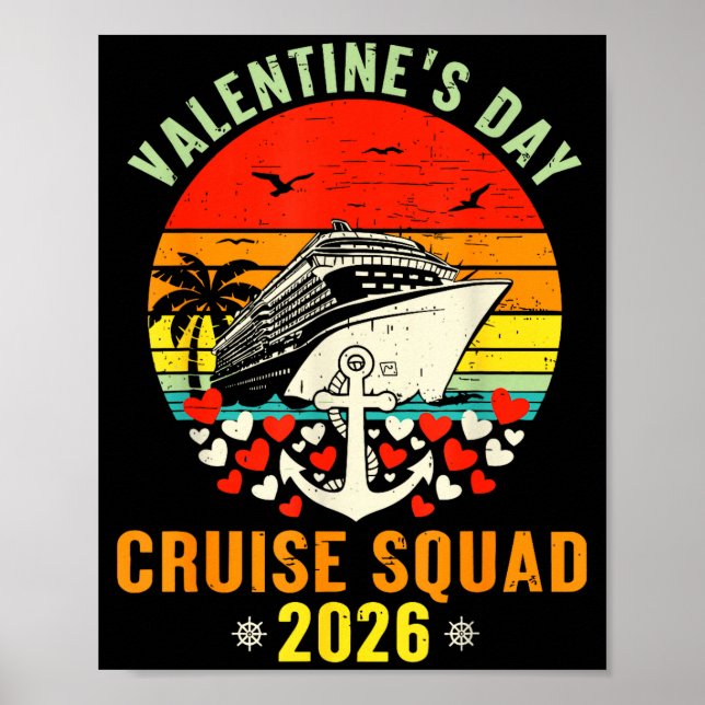 Cute Valentines Day Cruise 2026 Matching Cruise Fo Poster (Vorne)