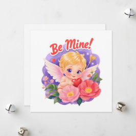 Cute Valentine's Day Cupid with "Be Mine" Feiertagskarte