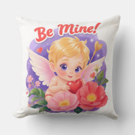 Cute Valentine's Day Cupid with "Be Mine" Kissen