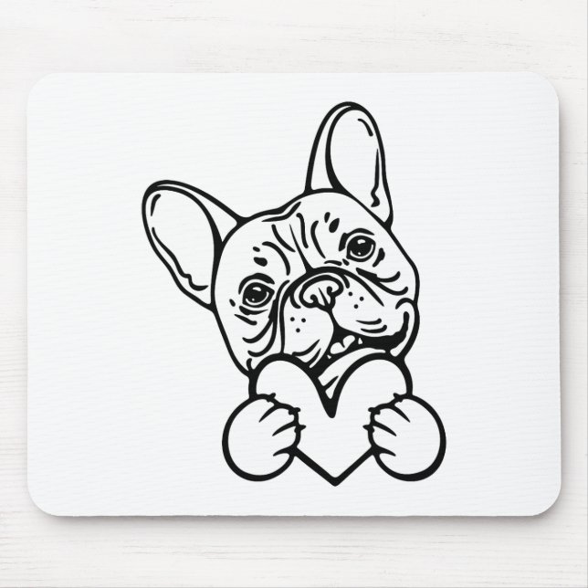 Cute Valentine's Day Frenchie French Bulldog Lover Mousepad (Vorne)