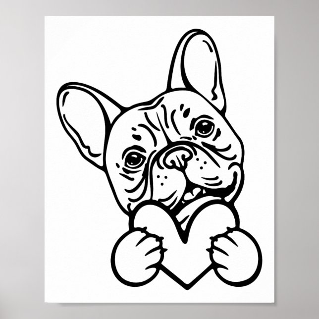 Cute Valentine's Day Frenchie French Bulldog Lover Poster (Vorne)