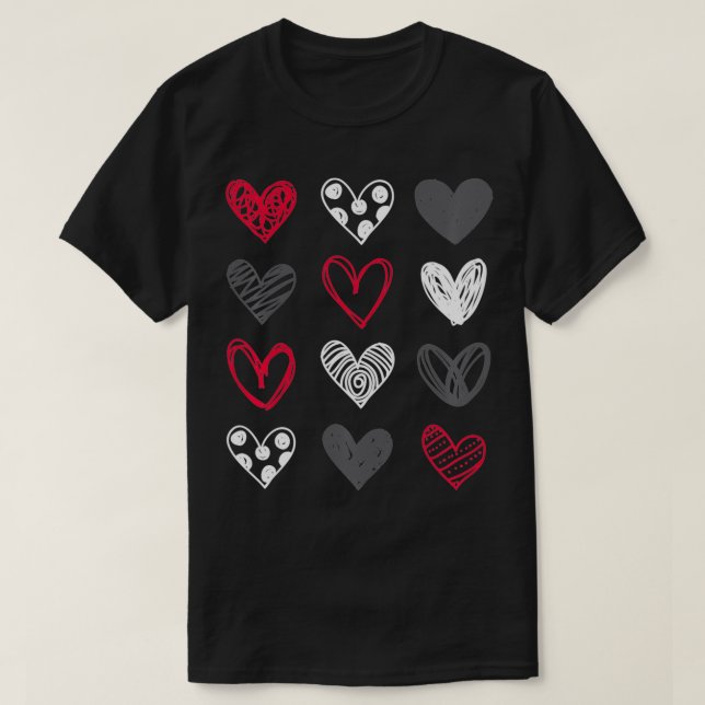 Cute Valentines Day Hearts  T-Shirt (Design vorne)