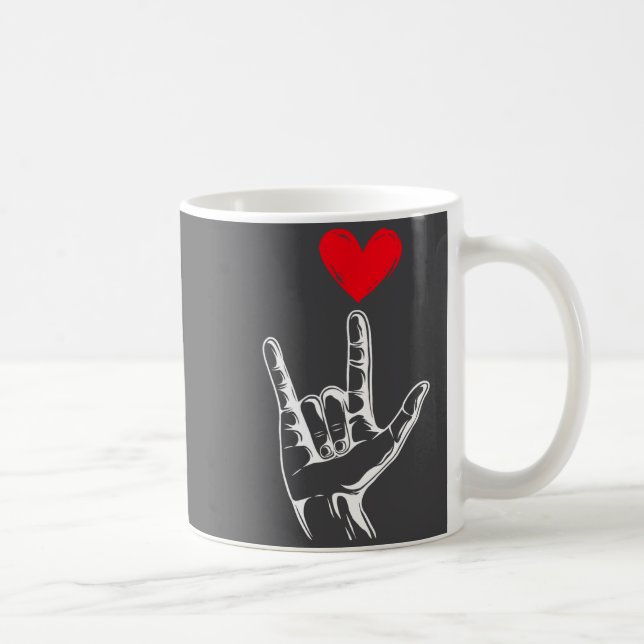 Cute Valentines Day I Love You Hand Sign Language  Kaffeetasse (Rechts)
