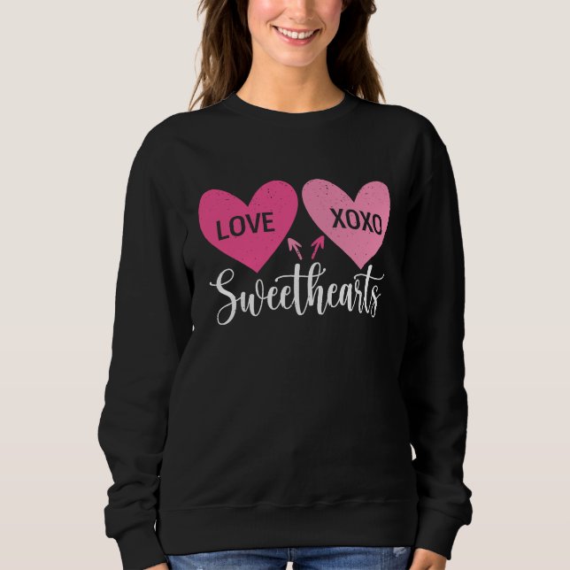 Cute Valentines Day Sweethearts  Love Hearts Coupl Sweatshirt (Vorderseite)