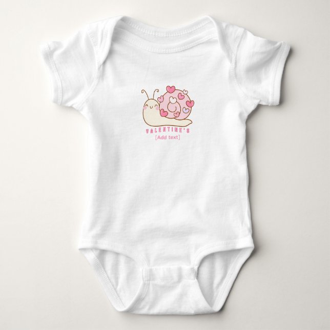 Cute Valentine's Snail Heart - Adorable Baby Bodys Strampler (Vorderseite)