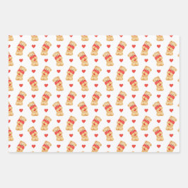 Cute Valentine's Wrapping Paper | Teddy Bear  Geschenkpapier Set