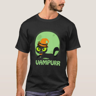 Cute Vampire Cat Halloween Vampurr T-Shirt