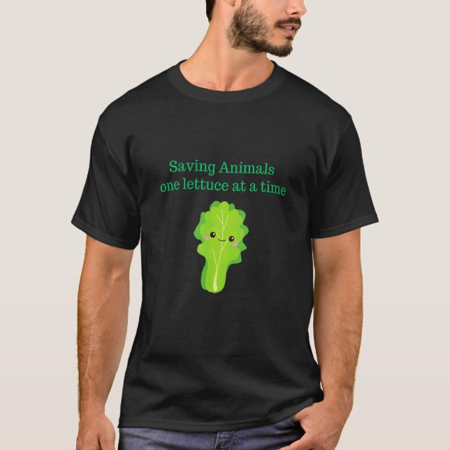 Cute Vegan One Lettuce at a Time Vegetarian Gifts T-Shirt (Vorderseite)