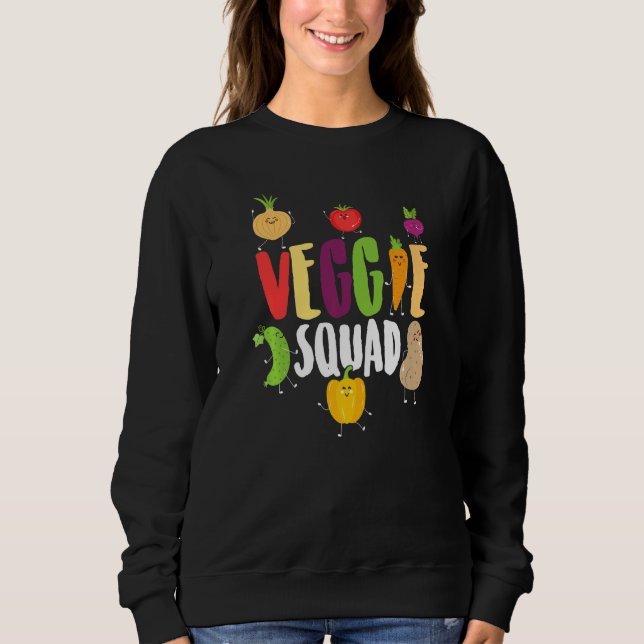 Cute Vegetable Men Women Healthy Veggie Squad Vega Sweatshirt (Vorderseite)