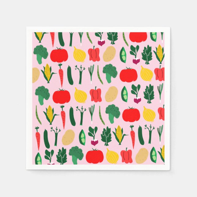 Cute Vegetables Paper Napkins Serviette (Vorderseite)