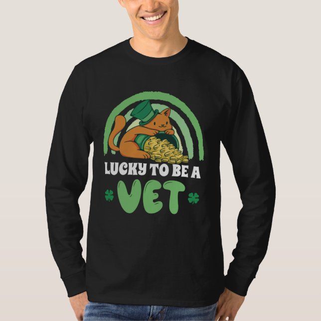 Cute Veterinarian Cat Vet Tech St Patrick s Day T-Shirt (Vorderseite)