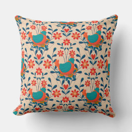 Cute Vibrant Angry Chicken Pattern Kissen
