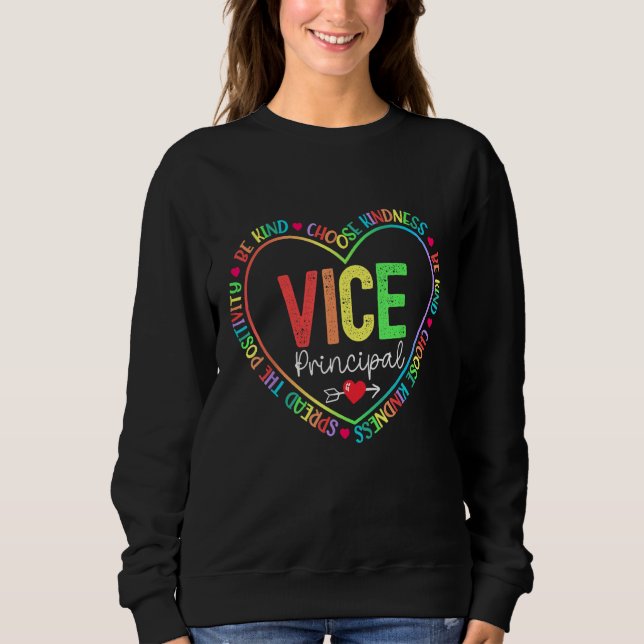 Cute Vice Principal Rainbow Appreciation Week Back Sweatshirt (Vorderseite)